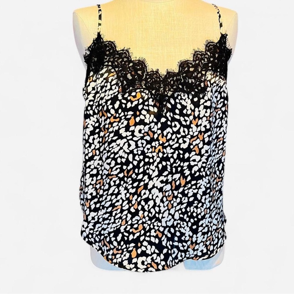 🖤Heartloom Lace Trim Black & White Patterned Cami / Tank